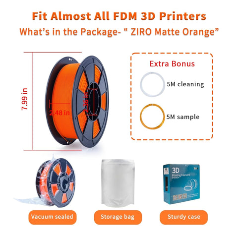 Ziro Matte PLA 1.75mm 3D Printer Filament