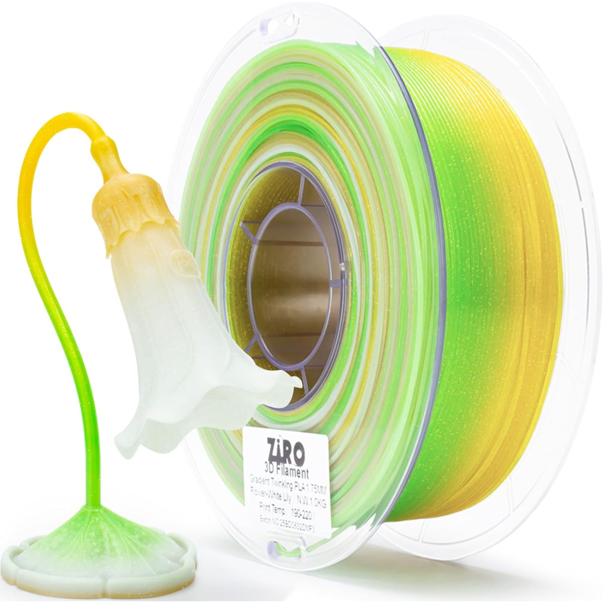 Ziro Rainbow/Gradient 'Twinkling' Glitter-PLA 1.75mm 3D Printer Filament