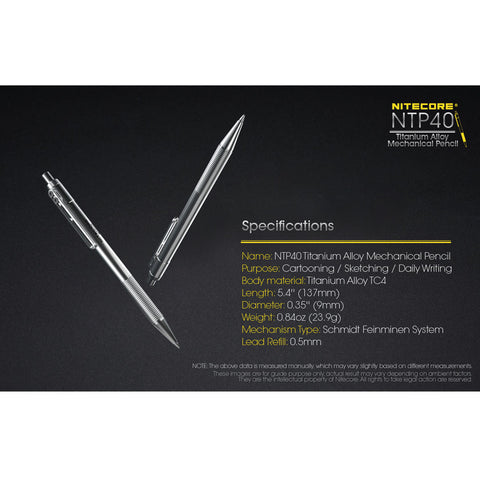 Accessories - Nitecore NTP40 Titanium Alloy Mechanical Pencil