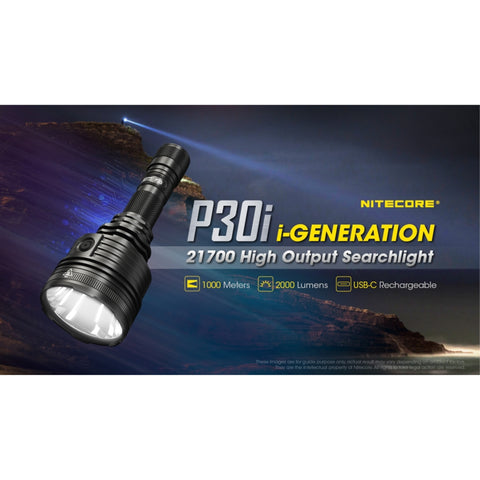 Nitecore P30i Long Throw Flashlight Hunting Kit (2000 Lumens | USB-C Rechargeable)