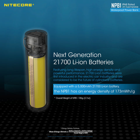 Batteries & Chargers - Nitecore NPB1 5000mAh Waterproof Power Bank