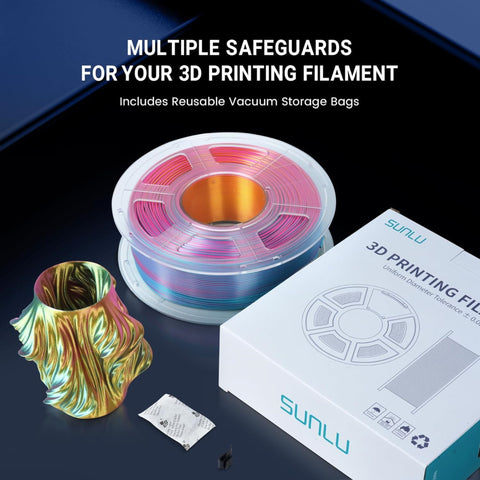 Sunlu Dual/Tri-Color Co-Extrusion Silk PLA+ 1.75mm 3D Printer Filament