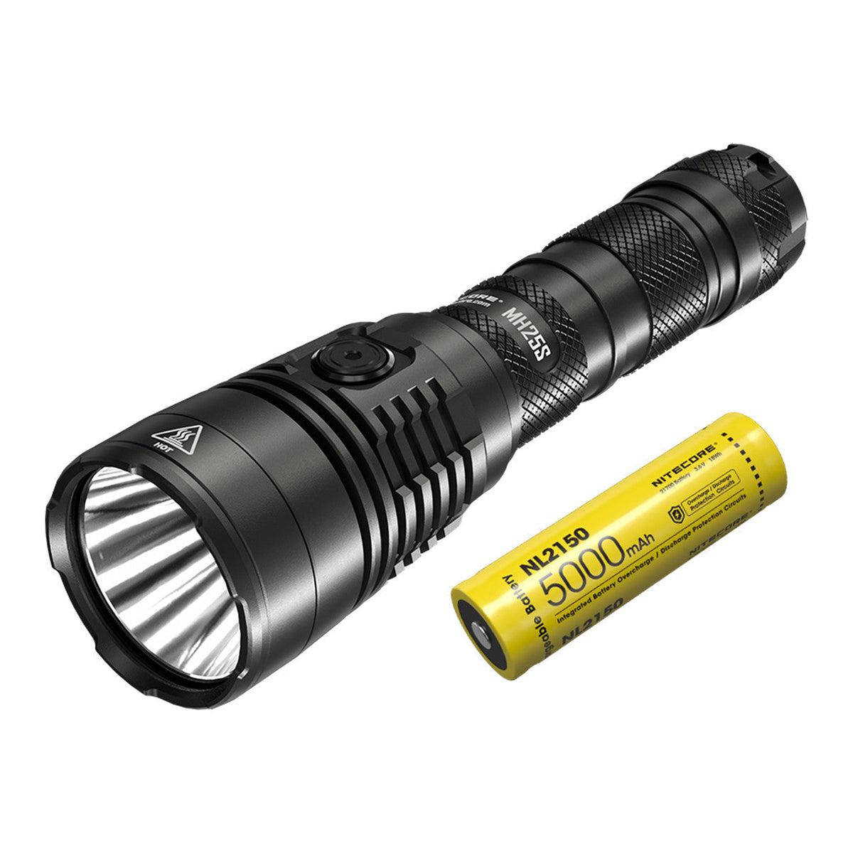 Flashlights & Headlamps - Nitecore MH25S, 551 Yard Long-Throw Rechargeable Flashlight (1800 Lumens | USB-C Rechargeable)