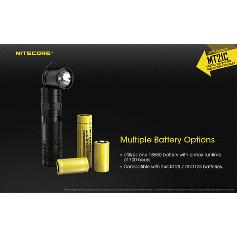 Flashlights & Headlamps - Nitecore MT21C Multifunctional 90 Degree Adjustable Flashlight (1000 Lumens | 18650 Lithium)