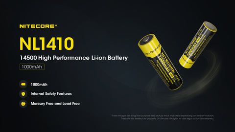 Nitecore NL1410 1000mAh Rechargeable 14500 Li-Ion Battery